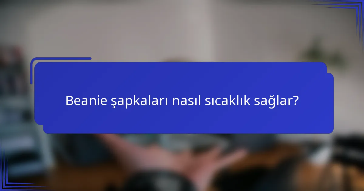 Beanie şapkaları nasıl sıcaklık sağlar?