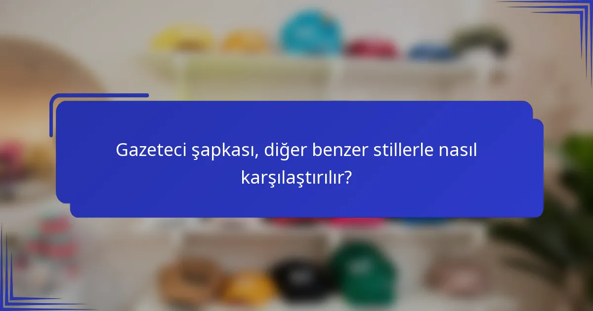 Gazeteci şapkası, diğer benzer stillerle nasıl karşılaştırılır?