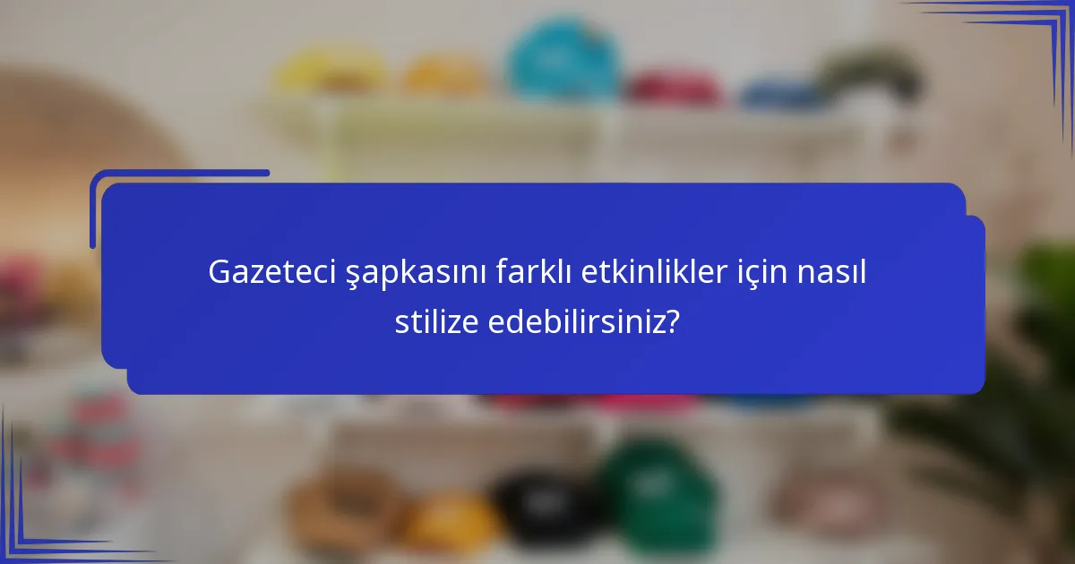 Gazeteci şapkasını farklı etkinlikler için nasıl stilize edebilirsiniz?
