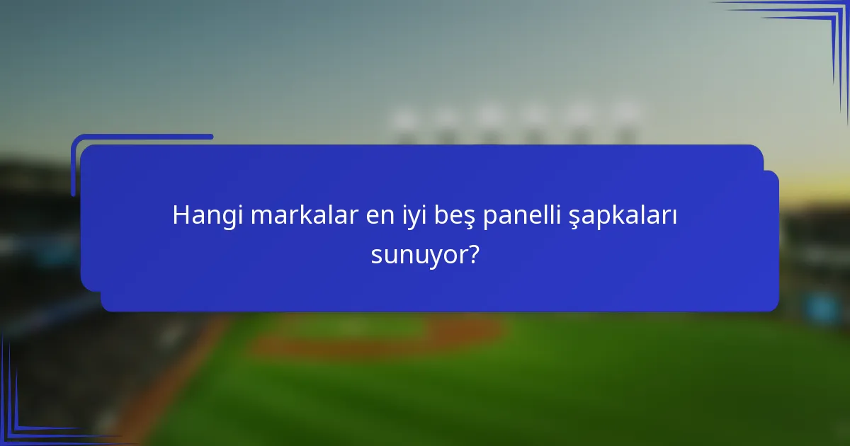 Hangi markalar en iyi beş panelli şapkaları sunuyor?